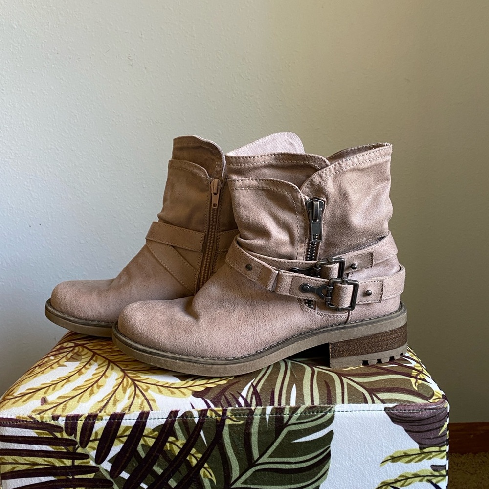 Ankle Booties with Buckle Straps